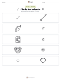 Vista previa de la hoja de trabajo imprimible de Día de San Valentín