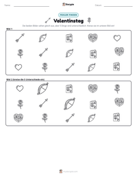 Valentinstag druckbare Arbeitsblatt Vorschau