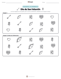 Vista previa de la hoja de trabajo imprimible de Día de San Valentín
