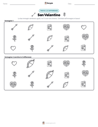 Anteprima della scheda stampabile di San Valentino