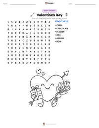 Valentine's Day printable worksheet preview
