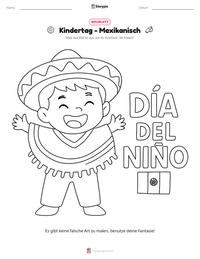 Kindertag - Mexikanisch druckbare Arbeitsblatt Vorschau