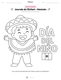 Aperçu de la feuille de travail imprimable Journée de l'Enfant - Mexicain