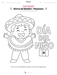 Anteprima della scheda stampabile di Giorno dei Bambini - Messicano