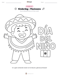Kinderdag - Mexicaans afdrukbare werkblad voorbeeld