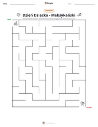 Podgląd drukowalnego arkusza ćwiczeń Dzień Dziecka - Meksykański