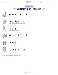 Children's Day - Mexican printable worksheet preview