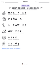 Podgląd drukowalnego arkusza ćwiczeń Dzień Dziecka - Meksykański