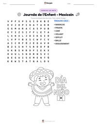 Aperçu de la feuille de travail imprimable Journée de l'Enfant - Mexicain