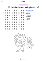 Podgląd drukowalnego arkusza ćwiczeń Dzień Dziecka - Meksykański