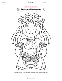 Vista previa de la hoja de trabajo imprimible de Pascua - Ucraniana