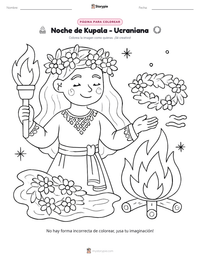 Vista previa de la hoja de trabajo imprimible de Noche de Kupala - Ucraniana