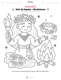 Aperçu de la feuille de travail imprimable Nuit de Kupala - Ukrainienne