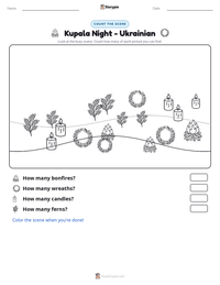 Kupala Night - Ukrainian printable worksheet preview