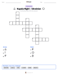 Kupala Night - Ukrainian printable worksheet preview