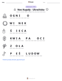 Podgląd drukowalnego arkusza ćwiczeń Noc Kupały - Ukraińska