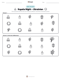 Kupala Night - Ukrainian printable worksheet preview