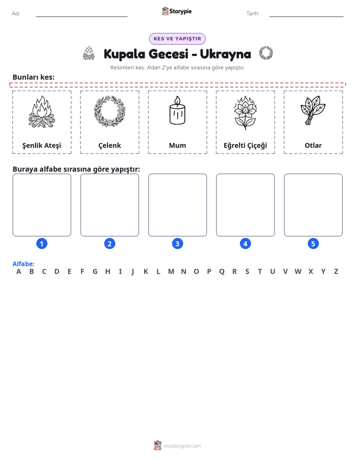 Kes & Yapıştır Alfabe