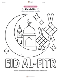 Vista previa de la hoja de trabajo imprimible de Eid al-Fitr