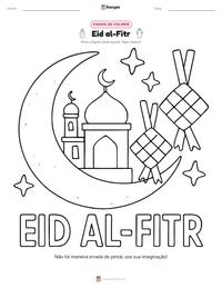 Prévia da folha de atividades imprimível Eid al-Fitr