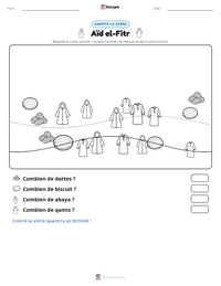 Aperçu de la feuille de travail imprimable Aïd el-Fitr