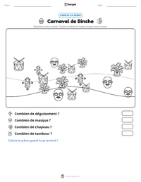 Aperçu de la feuille de travail imprimable Carnaval de Binche