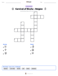 Carnival of Binche - Belgian printable worksheet preview