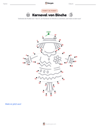 Karneval von Binche druckbare Arbeitsblatt Vorschau