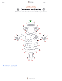 Aperçu de la feuille de travail imprimable Carnaval de Binche