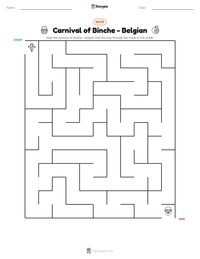 Carnival of Binche - Belgian printable worksheet preview