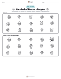 Carnival of Binche - Belgian printable worksheet preview