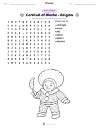 Carnival of Binche - Belgian printable worksheet preview