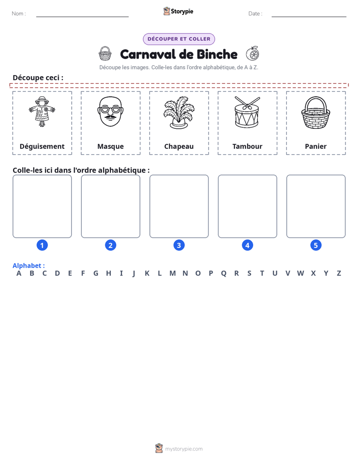 Découper & Coller l'Alphabet