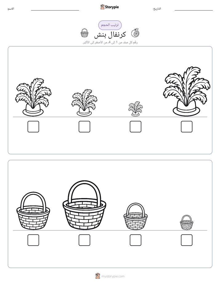 ترتيب الحجم