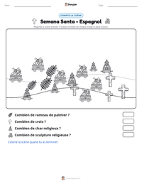 Aperçu de la feuille de travail imprimable Semana Santa - Espagnol