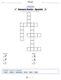 Semana Santa - Spanish printable worksheet preview