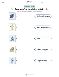 Podgląd drukowalnego arkusza ćwiczeń Semana Santa - hiszpański