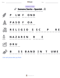 Semana Santa - Spanish printable worksheet preview