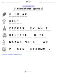 Semana Santa - Spaans afdrukbare werkblad voorbeeld