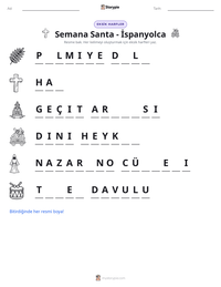 Semana Santa - İspanyolca yazdırılabilir çalışma sayfası önizlemesi
