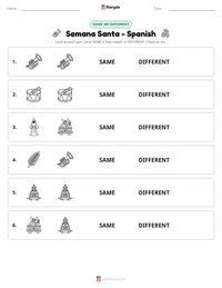 Semana Santa - Spanish printable worksheet preview