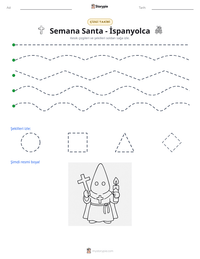 Semana Santa - İspanyolca yazdırılabilir çalışma sayfası önizlemesi