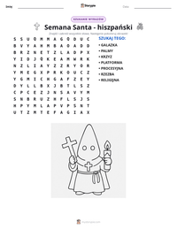 Podgląd drukowalnego arkusza ćwiczeń Semana Santa - hiszpański