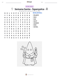Semana Santa - İspanyolca yazdırılabilir çalışma sayfası önizlemesi