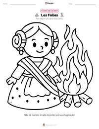 Prévia da folha de atividades imprimível Las Fallas