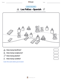 Las Fallas - Spanish printable worksheet preview
