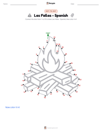Las Fallas - Spanish printable worksheet preview