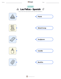 Las Fallas - Spanish printable worksheet preview