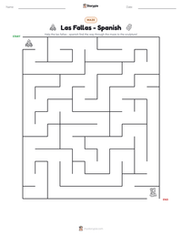Las Fallas - Spanish printable worksheet preview