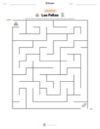 Aperçu de la feuille de travail imprimable Las Fallas